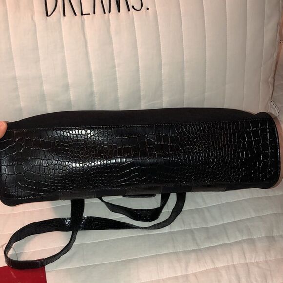 Elizabeth Arden Large Pebbled Faux Leather Suede Felt Laptop Bag Tote - Picture 5 of 13